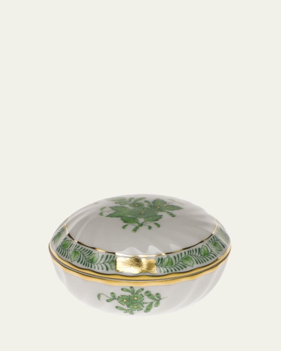 Chinese Bouquet Green Ring Box